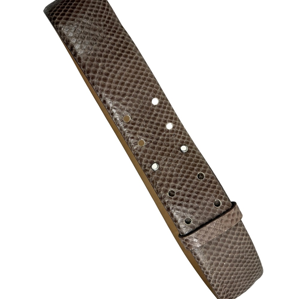 Ann Taylor Belt Womens Size M Brown Snakeskin Embossed Wide Leather Adjustable